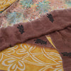 Sanskriti Vintage Sarees Brown Pure Georgette Silk Printed Sari 5yd Craft Fabric