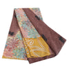 Sanskriti Vintage Sarees Brown Pure Georgette Silk Printed Sari 5yd Craft Fabric