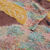 Sanskriti Vintage Sarees Brown Pure Georgette Silk Printed Sari 5yd Craft Fabric