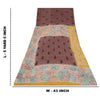 Sanskriti Vintage Sarees Brown Pure Georgette Silk Printed Sari 5yd Craft Fabric