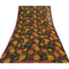 Sanskriti Vintage Black Sarees Blend Georgette Printed Sari 5yd Craft Fabric