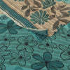 Sanskriti Vintage Green Pure Georgette Silk Sarees Printed Sari 5yd Craft Fabric