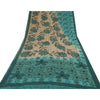 Sanskriti Vintage Green Pure Georgette Silk Sarees Printed Sari 5yd Craft Fabric