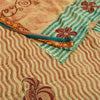 Sanskriti Vintage Cream/Red Sarees Pure Georgette Printed Sari 5yd Craft Fabric