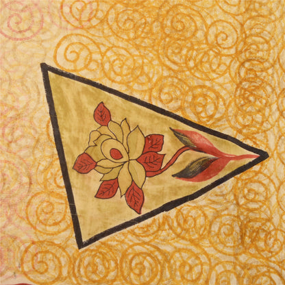 Sanskriti Vintage Multi Sarees Pure Georgette Silk Printed Sari 5YD Craft Fabric