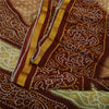 Sanskriti Vintage Sari Bandhani Printed Pure Georgette Silk Sarees Craft Fabric