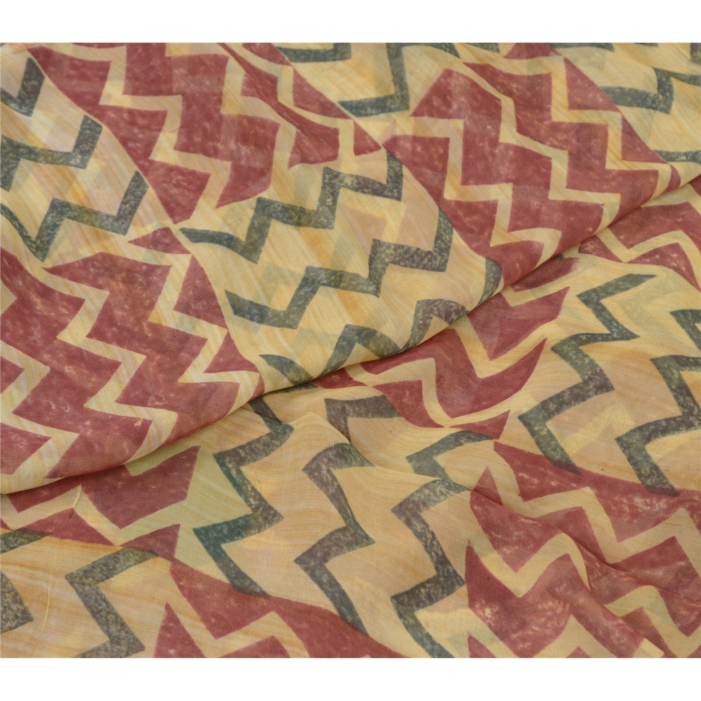 Sanskriti Vintage Blend Georgette Multi Sarees Printed Craft Sari 5 Yard Fabric