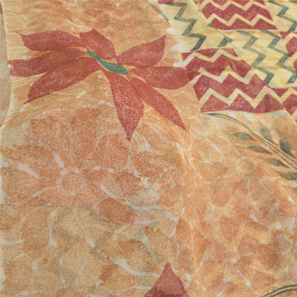 Sanskriti Vintage Blend Georgette Multi Sarees Printed Craft Sari 5 Yard Fabric