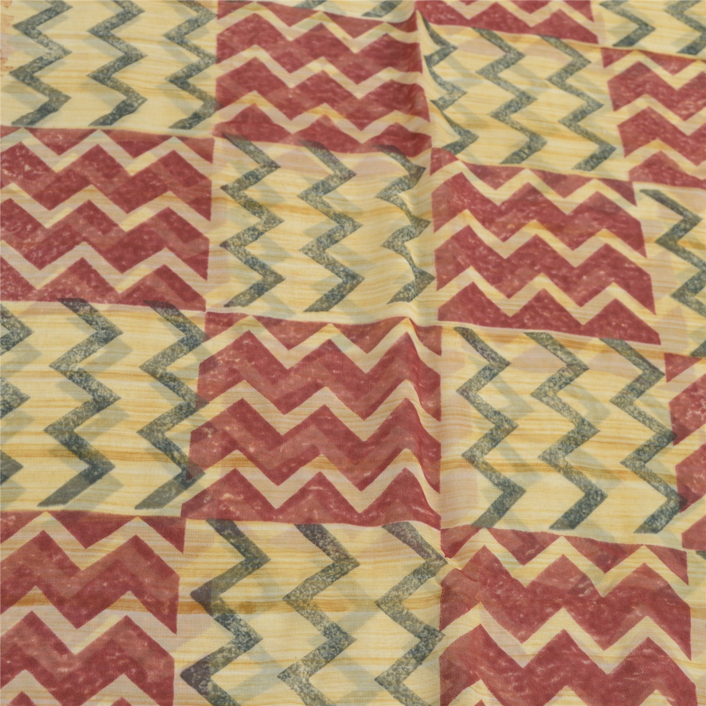 Sanskriti Vintage Blend Georgette Multi Sarees Printed Craft Sari 5 Yard Fabric