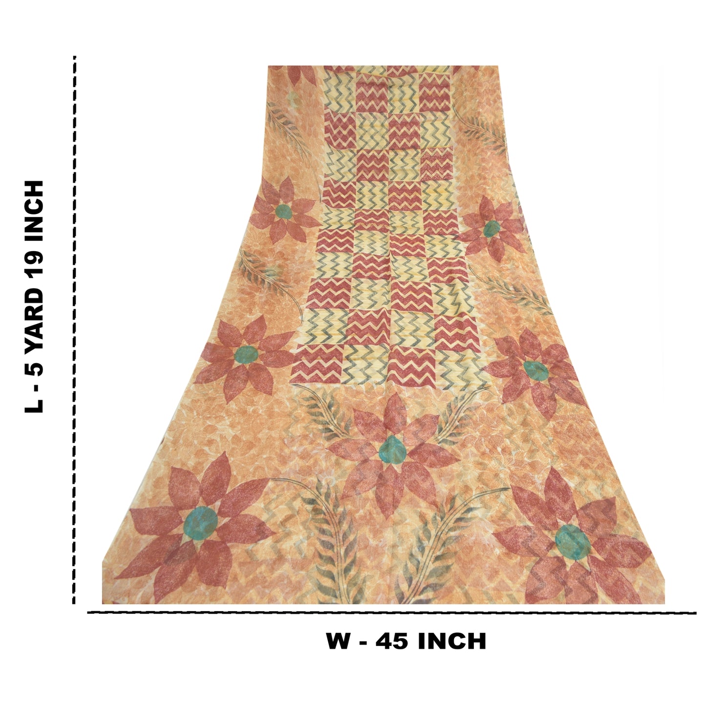 Sanskriti Vintage Blend Georgette Multi Sarees Printed Craft Sari 5 Yard Fabric