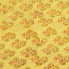 Sanskriti Vintage Yellow Sarees Block Printed Blend Georgette Sari Craft Fabric