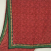 Sanskriti Vintage Red Indian Sarees Print Lace Work Pure Georgette Sari Fabric