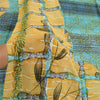 Sanskriti Vintage Blue From India Sarees Printed Georgette Sari 5yd Craft Fabric