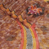 Sanskriti Vintage Brown Sarees Indian Pure Georgette Silk Printed Sari Fabric