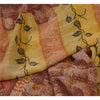 Sanskriti Vintage Brown Sarees Indian Pure Georgette Silk Printed Sari Fabric