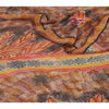 Sanskriti Vintage Brown Sarees Indian Pure Georgette Silk Printed Sari Fabric