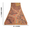 Sanskriti Vintage Brown Sarees Indian Pure Georgette Silk Printed Sari Fabric