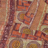 Sanskriti Vintage Sari Dark Red Sarees Pure Georgette Silk Print 6ydCraft Fabric