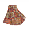 Sanskriti Vintage Sari Dark Red Sarees Pure Georgette Silk Print 6ydCraft Fabric