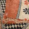 Sanskriti Vintage Indian Sari 100% Pure Georgette Silk Printed 5yd Craft Sarees