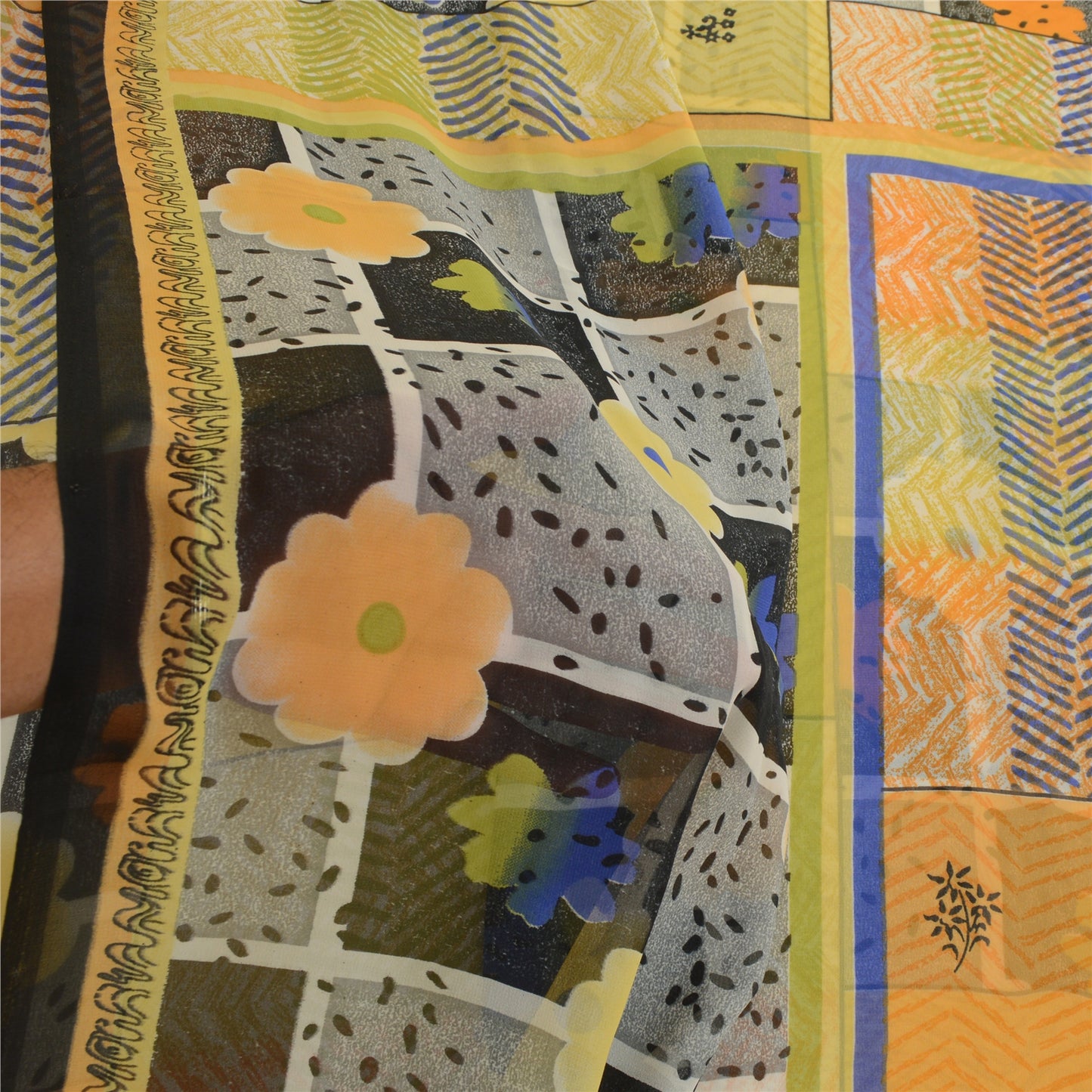 Sanskriti Vintage Indian Multi Sari Printed Georgette Sarees Floral Craft Fabric