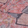 Sanskriti Vintage Sarees Pink & Gray Pure Georgette Silk Print Sari Craft Fabric
