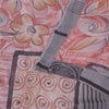 Sanskriti Vintage Sarees Pink & Gray Pure Georgette Silk Print Sari Craft Fabric