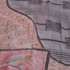 Sanskriti Vintage Sarees Pink & Gray Pure Georgette Silk Print Sari Craft Fabric