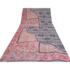Sanskriti Vintage Sarees Pink & Gray Pure Georgette Silk Print Sari Craft Fabric