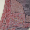 Sanskriti Vintage Sarees Pink & Gray Pure Georgette Silk Print Sari Craft Fabric
