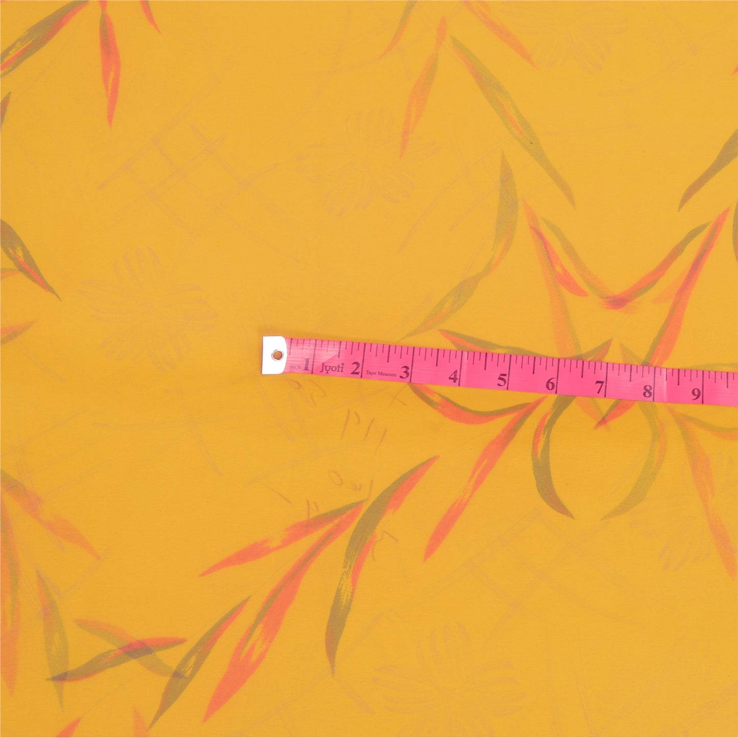 Sanskriti Vintage Yellow From India Sarees Printed Georgette Sari Craft Fabric