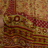 Sanskriti Vintage Green 100% Pure Georgette Silk Printed Saree Sari Craft Fabric