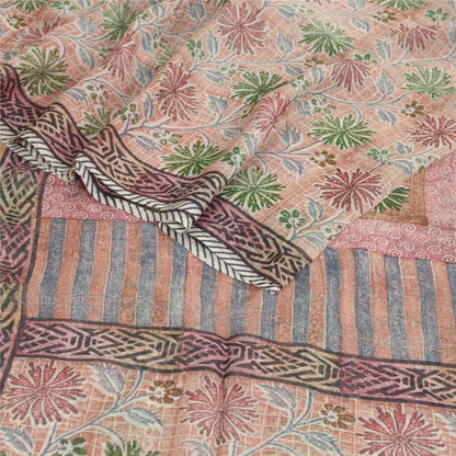 Sanskriti Vintage Dusty Pink Sarees Blend Georgette Printed Sari Craft Fabric