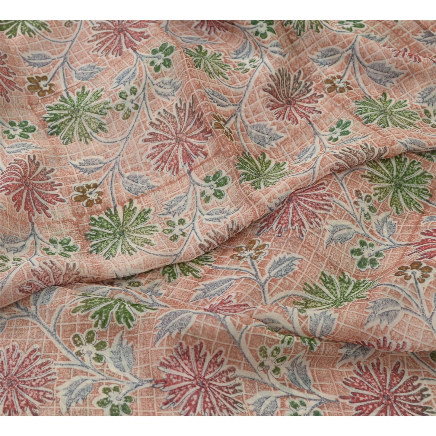 Sanskriti Vintage Dusty Pink Sarees Blend Georgette Printed Sari Craft Fabric