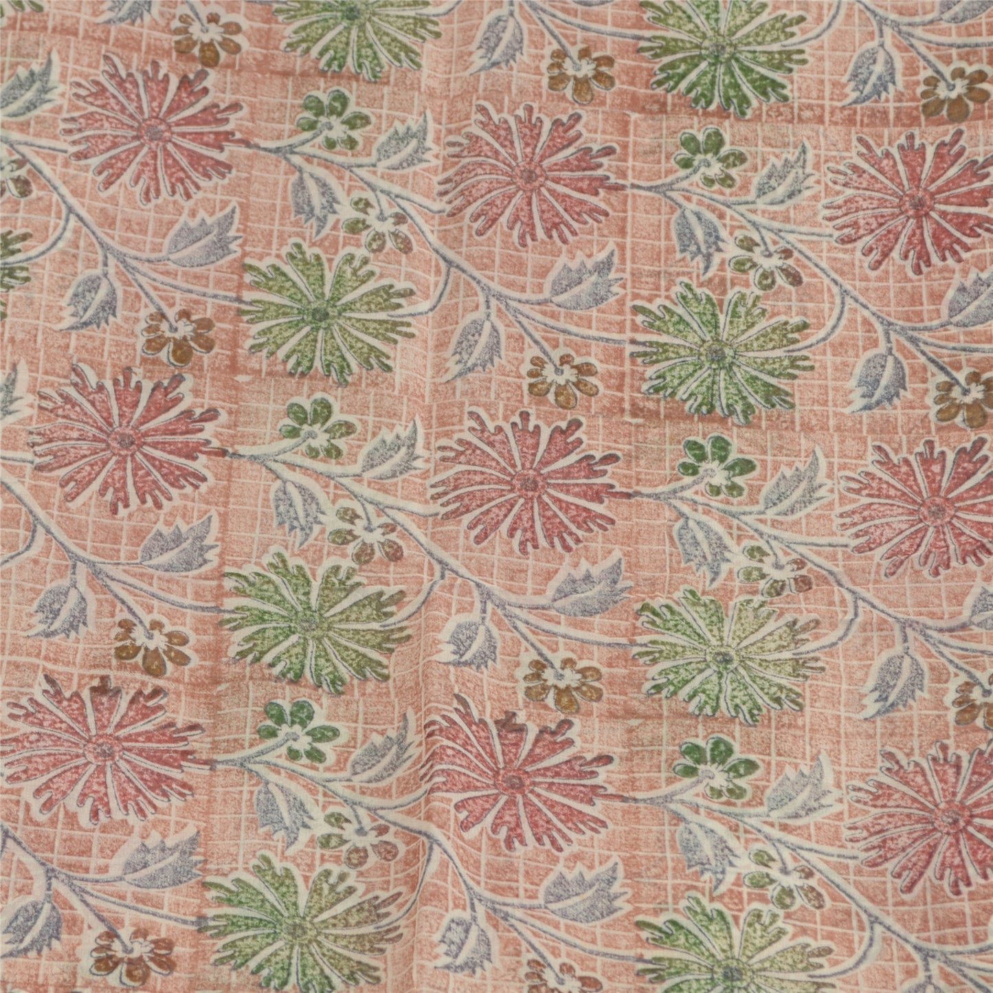 Sanskriti Vintage Dusty Pink Sarees Blend Georgette Printed Sari Craft Fabric