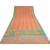 Sanskriti Vintage Cream Sarees Pure Georgette Silk Printed Sari Craft Fabric