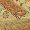 Sanskriti Vintage Brown & Blue Sari Pure Georgette Printed Sarees Craft Fabric