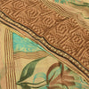 Sanskriti Vintage Brown & Blue Sari Pure Georgette Printed Sarees Craft Fabric
