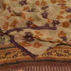 Sanskriti Vintage Brown Sarees Pure Georgette Silk Printed Sari Craft 5Yd Fabric
