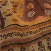 Sanskriti Vintage Brown Sarees Pure Georgette Silk Printed Sari Craft 5Yd Fabric