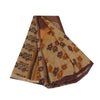 Sanskriti Vintage Brown Sarees Pure Georgette Silk Printed Sari Craft 5Yd Fabric