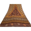 Sanskriti Vintage Brown Sarees Pure Georgette Silk Printed Sari Craft 5Yd Fabric