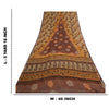 Sanskriti Vintage Brown Sarees Pure Georgette Silk Printed Sari Craft 5Yd Fabric