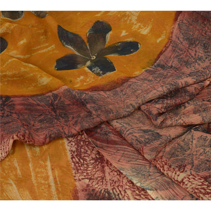 Sanskriti Vintage Multi Sari Blend Georgette Printed Sarees Floral Craft Fabric