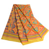 Sanskriti Vintage Red Indian Sarees Printed Georgette Indian Sari Craft Fabric
