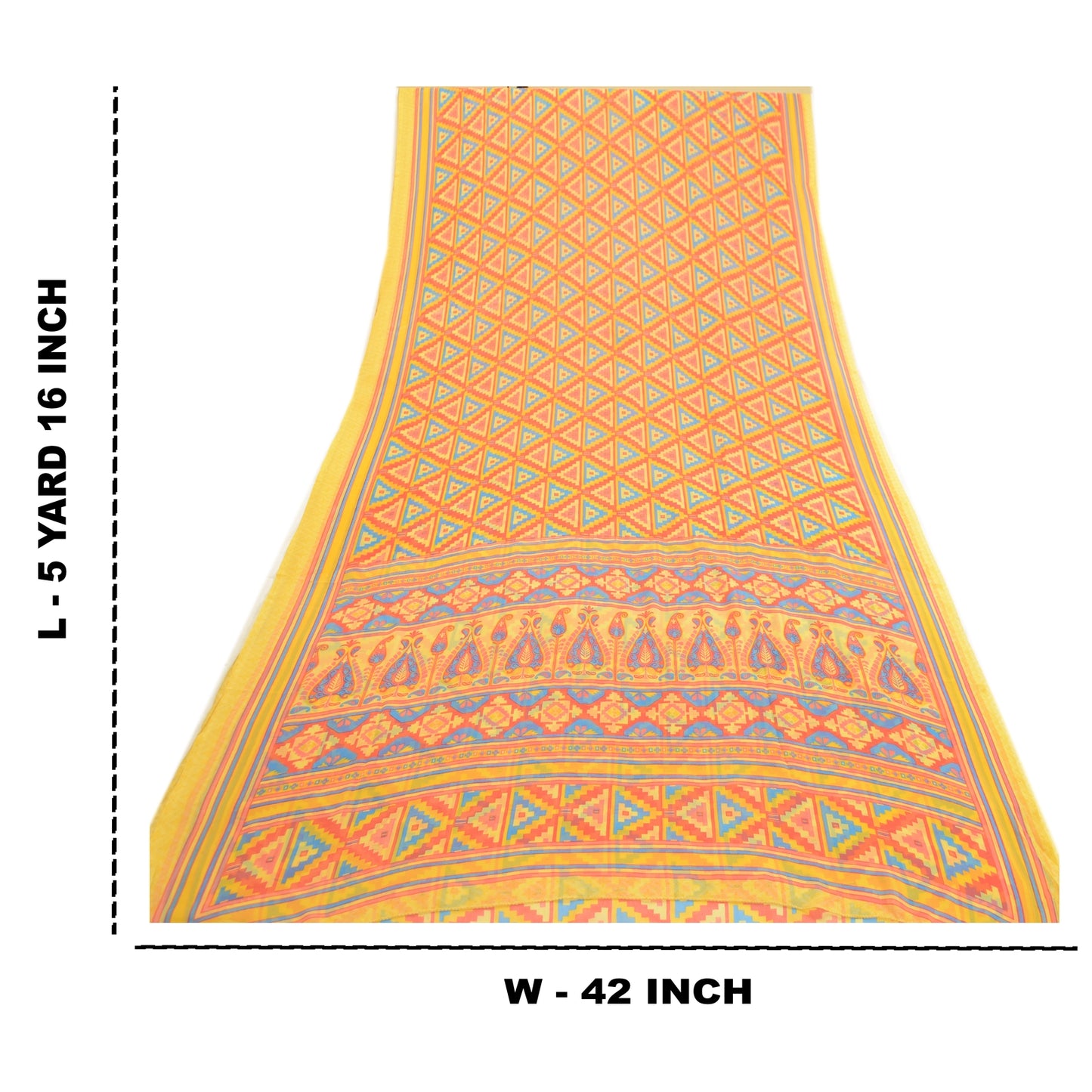 Sanskriti Vintage Red Indian Sarees Printed Georgette Indian Sari Craft Fabric