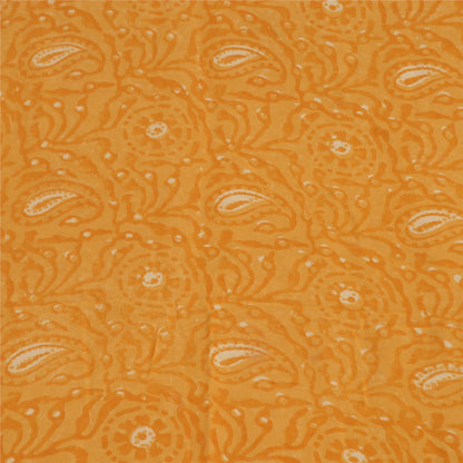 Sanskriti Vintage Yellow Sarees Pure Georgette Silk Printed Sari Craft Fabric