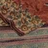 Sanskriti Vintage Brown Sarees Pure Georgette Silk Printed Sari Craft Fabric