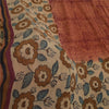 Sanskriti Vintage Brown Sarees Pure Georgette Silk Printed Sari Craft Fabric