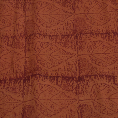 Sanskriti Vintage Brown Sarees Pure Georgette Silk Printed Sari Craft Fabric